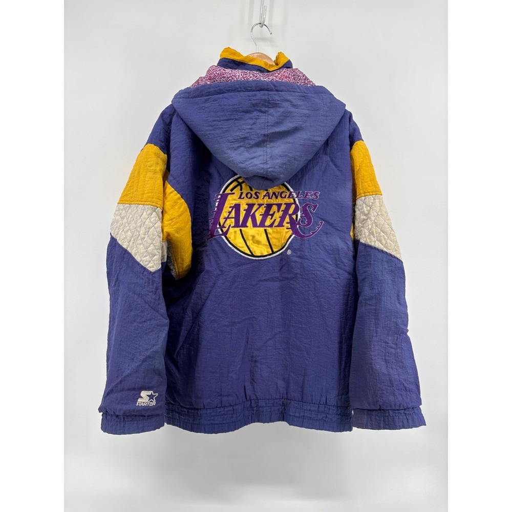 Los Angeles Lakers Starter Full Zipper Jacket Men's Lined Large Vintage Puffer